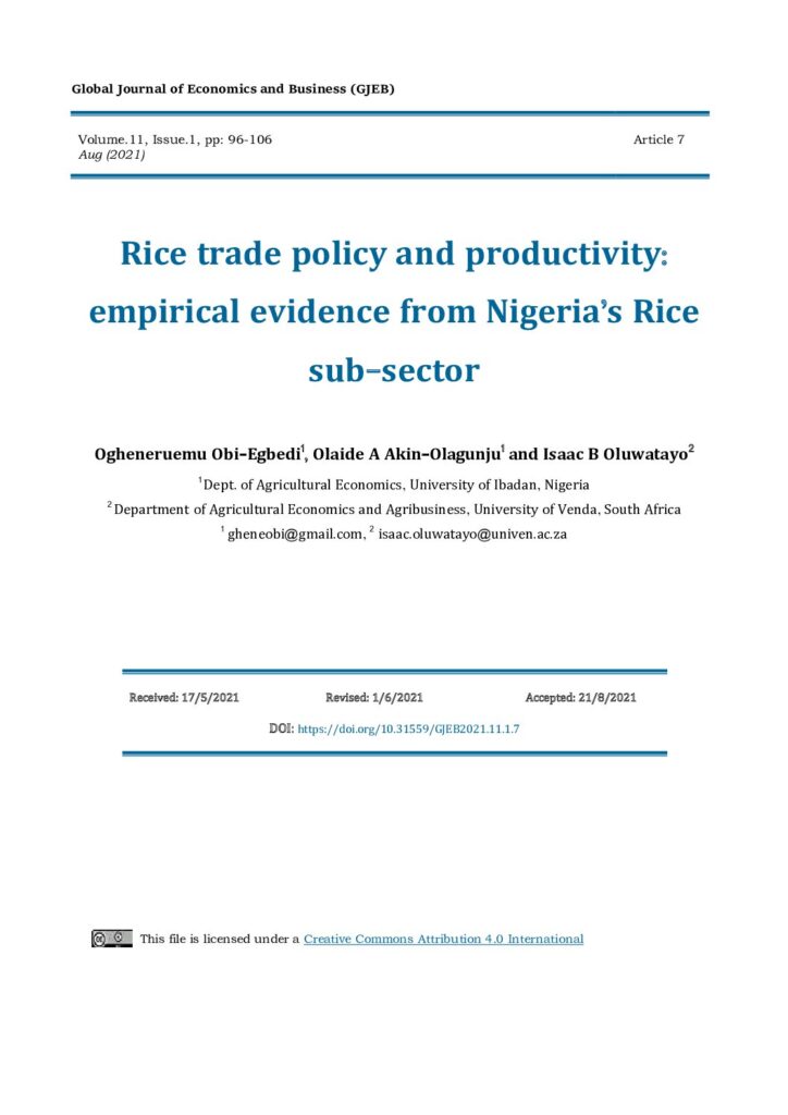 thumbnail of Rice Trade Policy and Productivity